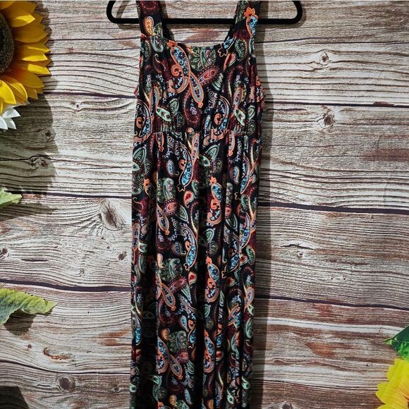 Faded Glory strappy dress women's medium multicolored paisley pre-owned - Picture 2 of 5